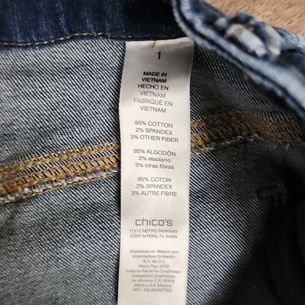 Chico Platinum Blue Jeggings sz 1 (8) - Picture 5 of 11